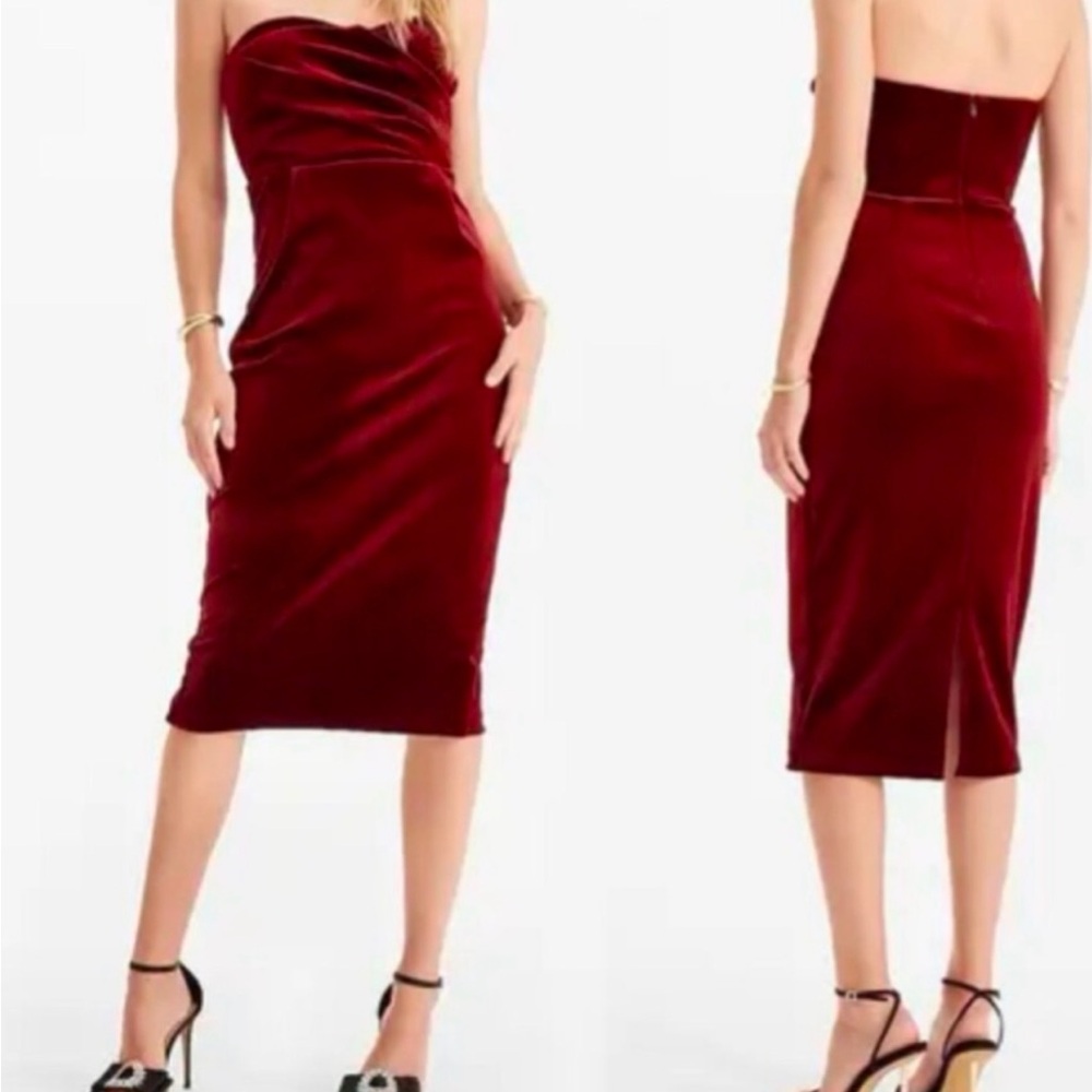 Express Ruby Red velvet cocktail dress